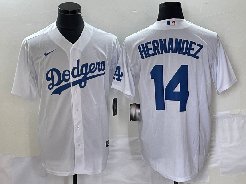 Men's Los Angeles Dodgers Enrique Hernandez #14 White Jersey